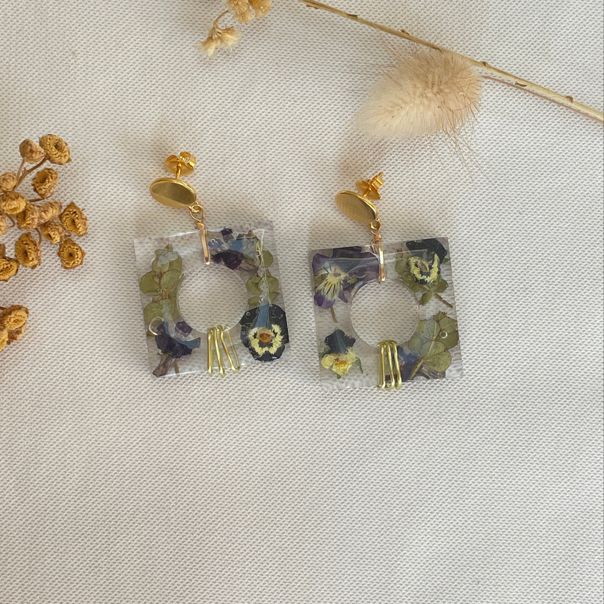 ◐ Boucles d’oreilles Éclipse - Dorées