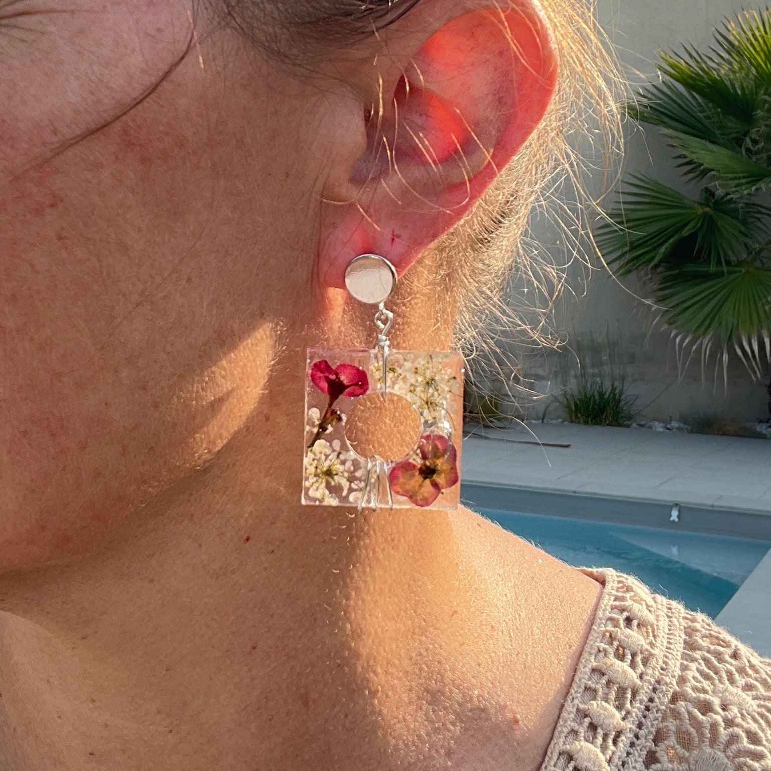◐ Boucles d’oreilles Éclipse - Argentées