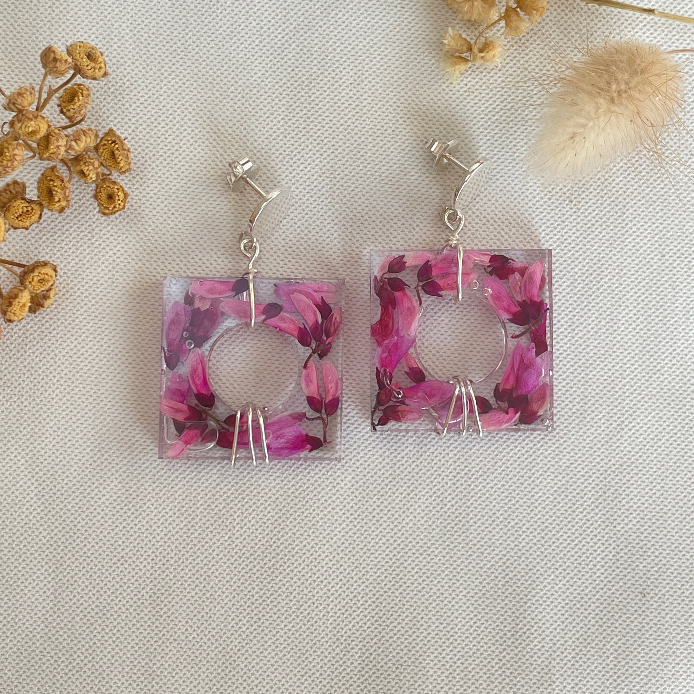 ◐ Boucles d’oreilles Éclipse - Argentées