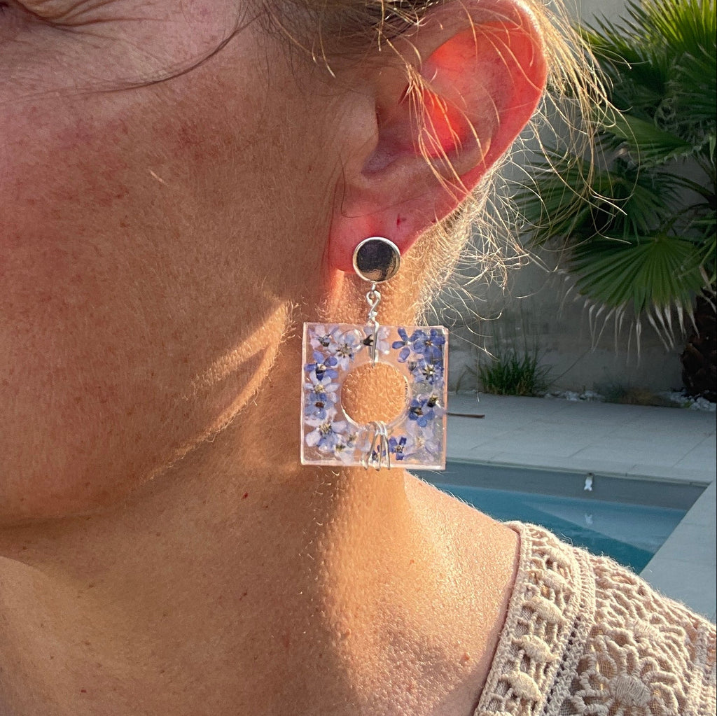 ◐ Boucles d’oreilles Éclipse - Argentées