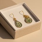Boucles d'oreilles asymétriques - Alice (Vert transparent)