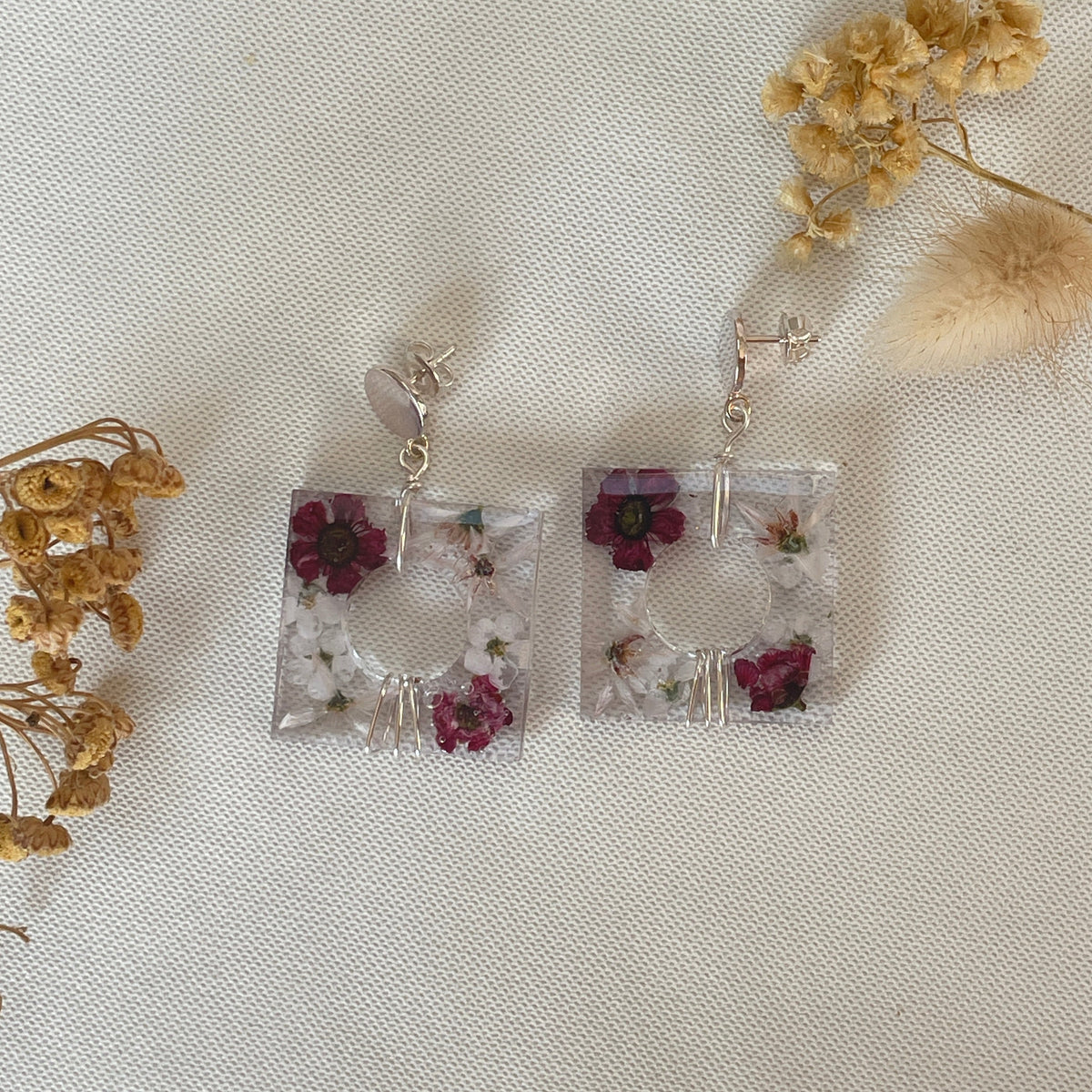 ◐ Boucles d’oreilles Éclipse - Argentées