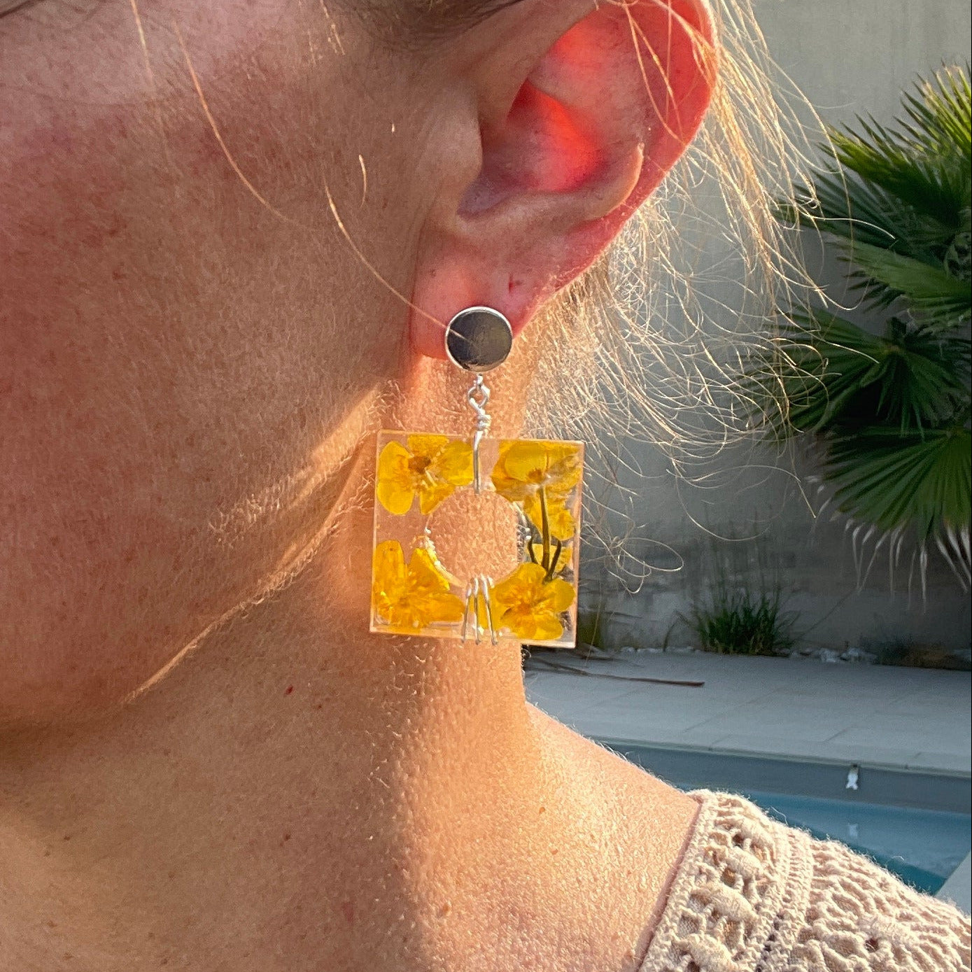 ◐ Boucles d’oreilles Éclipse - Argentées