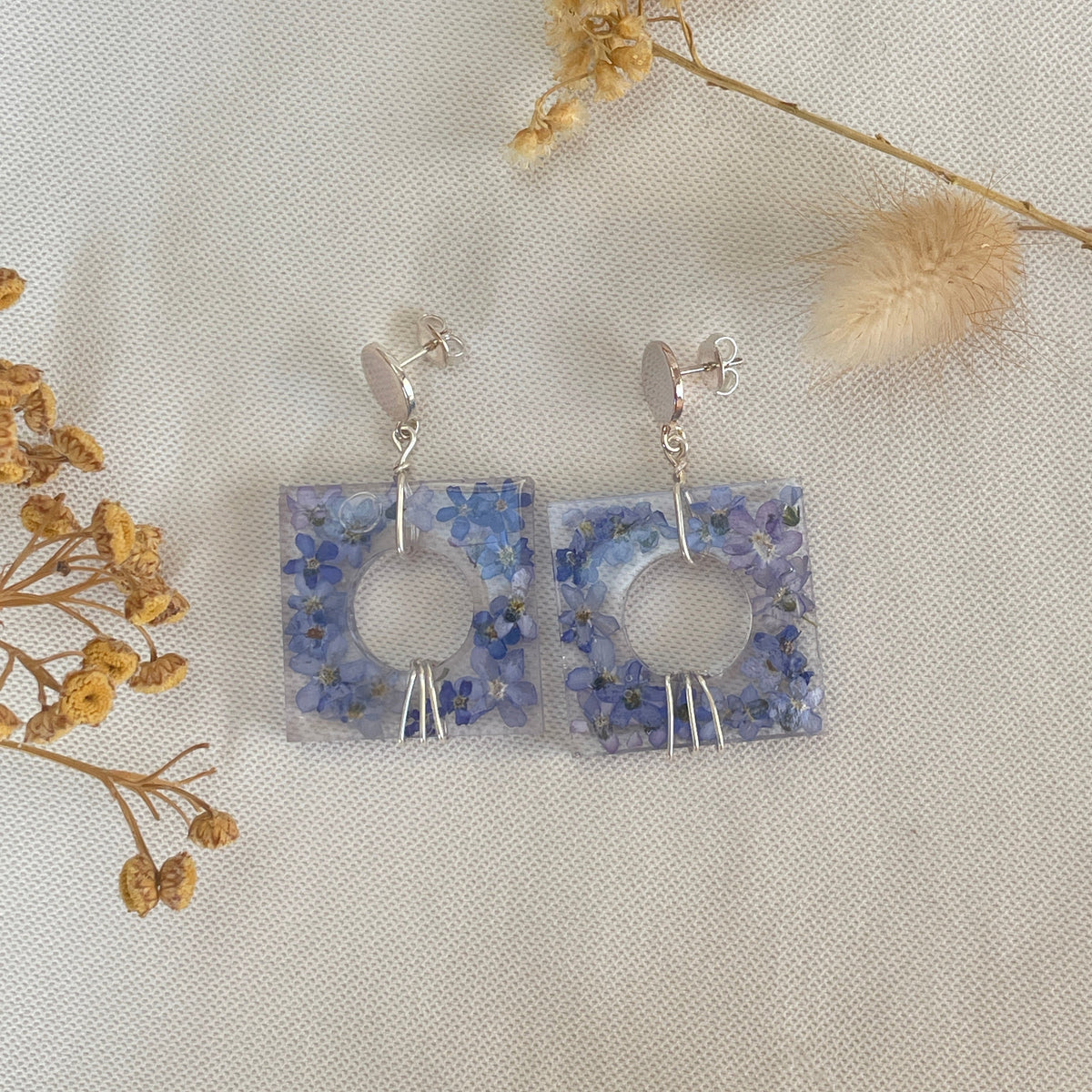 ◐ Boucles d’oreilles Éclipse - Argentées