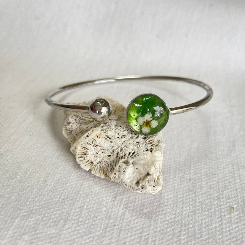 Bracelet jonc ajustable "Alysse Olive" - Collection Chroma