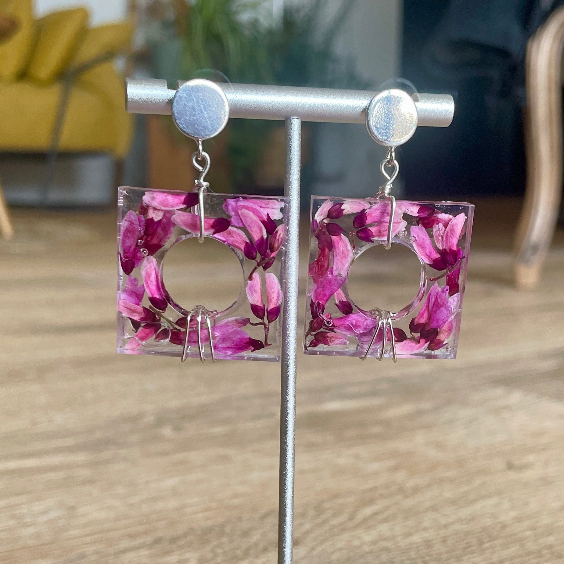 ◐ Boucles d’oreilles Éclipse - Argentées