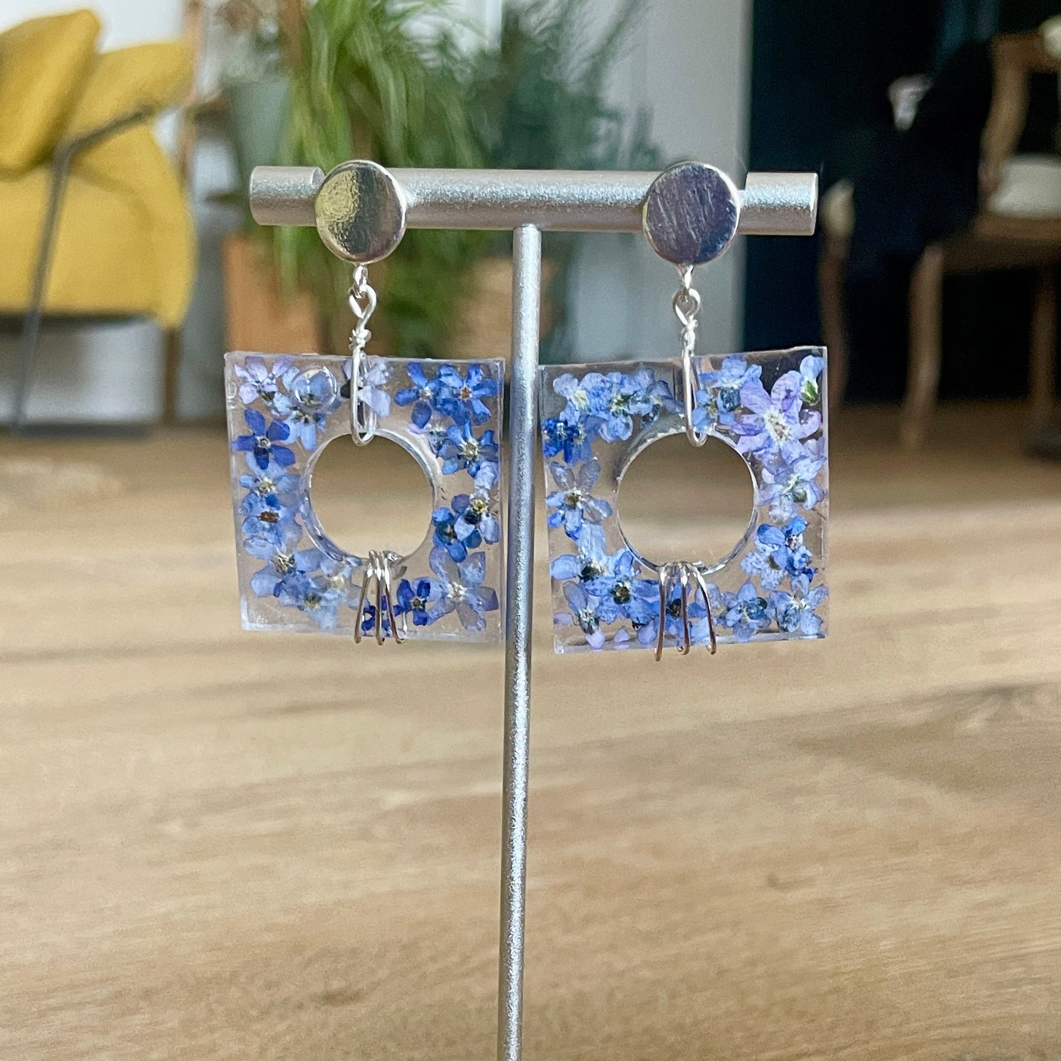 ◐ Boucles d’oreilles Éclipse - Argentées