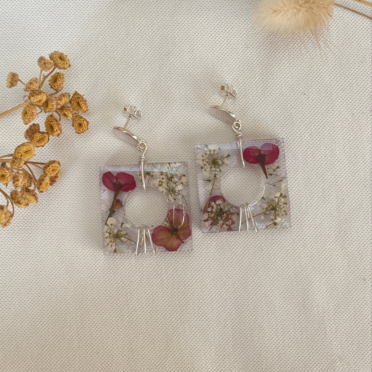 ◐ Boucles d’oreilles Éclipse - Argentées
