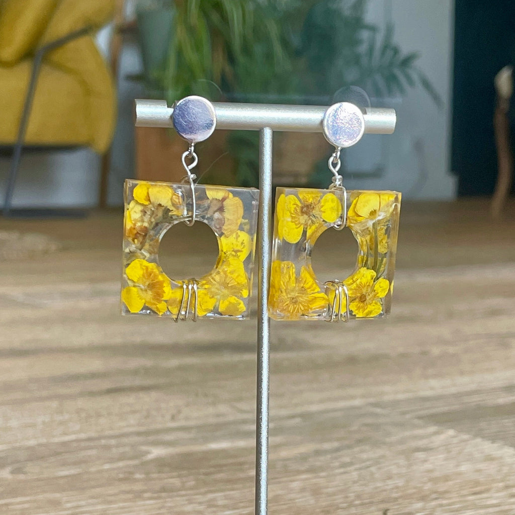 ◐ Boucles d’oreilles Éclipse - Argentées