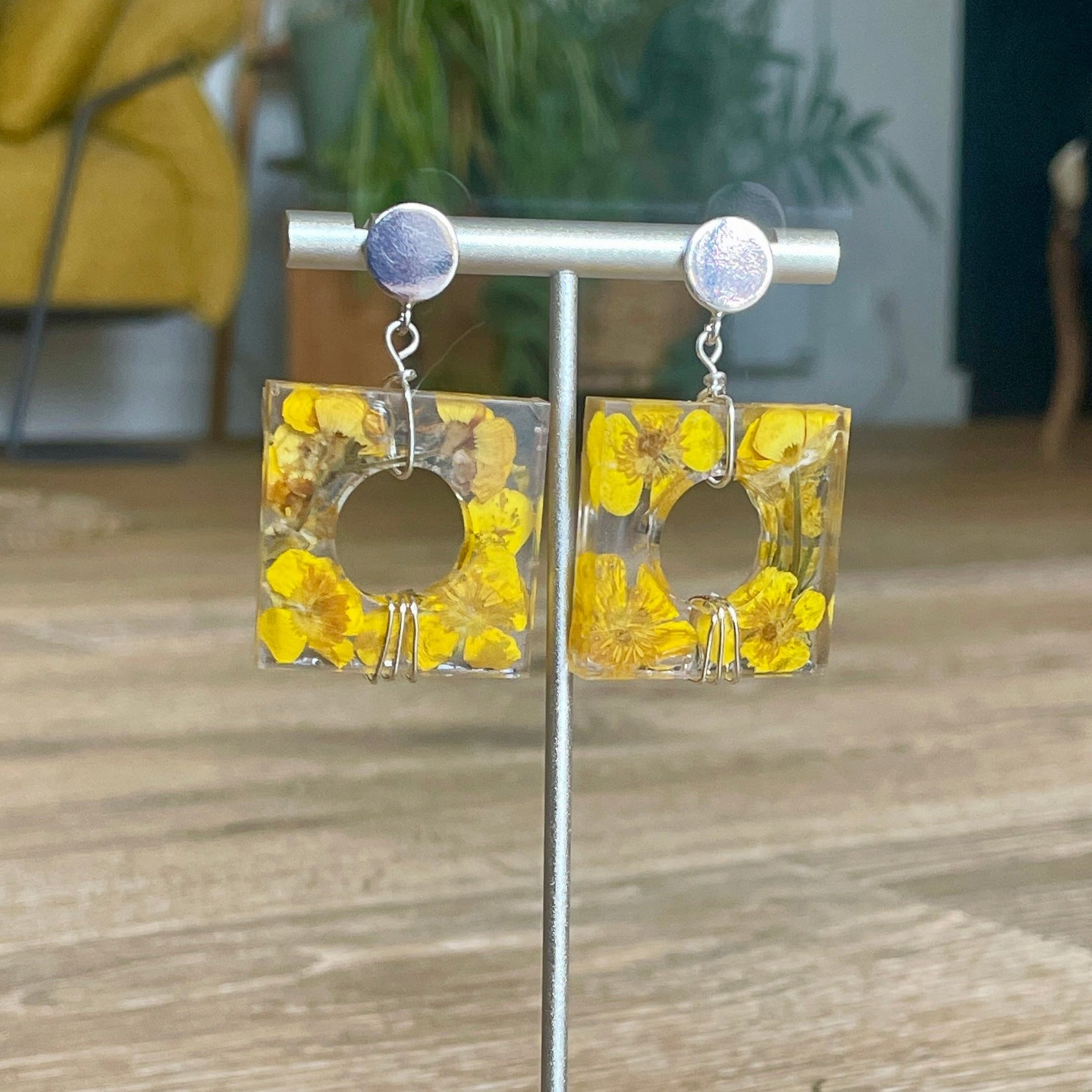 ◐ Boucles d’oreilles Éclipse - Argentées