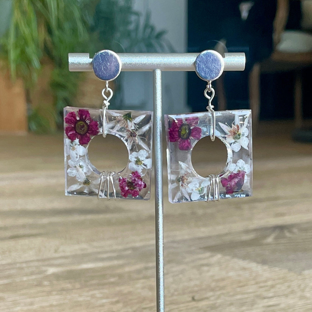 ◐ Boucles d’oreilles Éclipse - Argentées