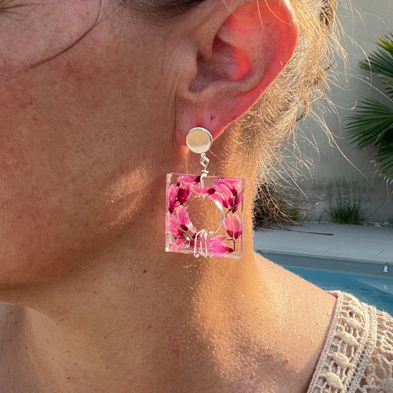 ◐ Boucles d’oreilles Éclipse - Argentées