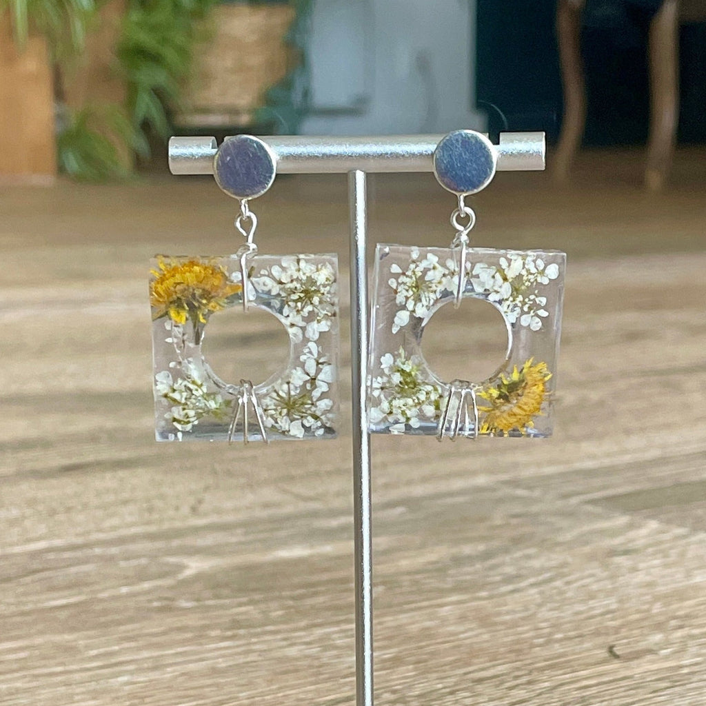 ◐ Boucles d’oreilles Éclipse - Argentées