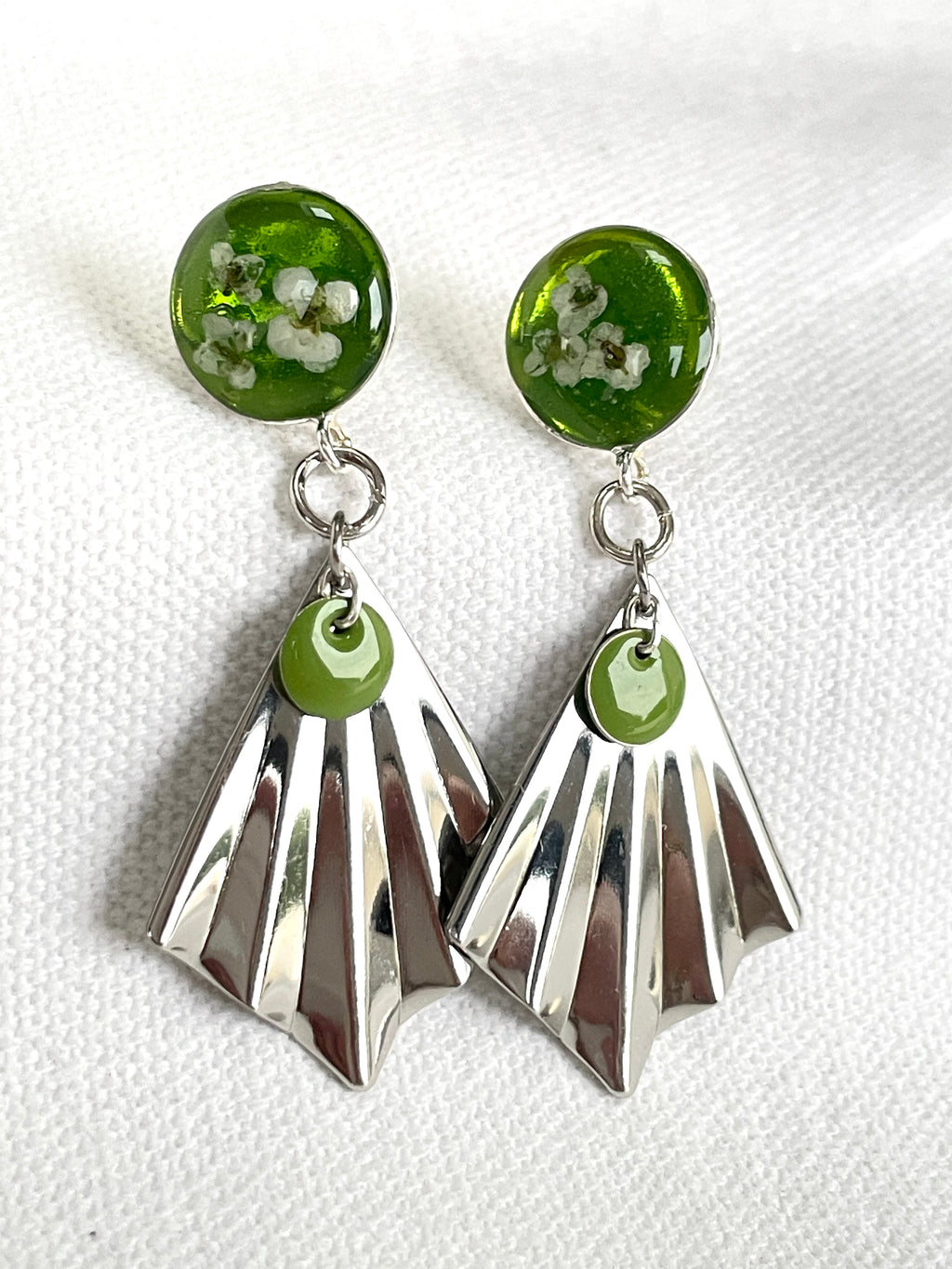 Boucles d'oreilles "Alya Olive" - Collection Chroma