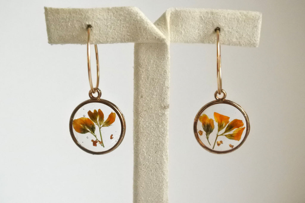 Mini créoles Fleurs de trèfle