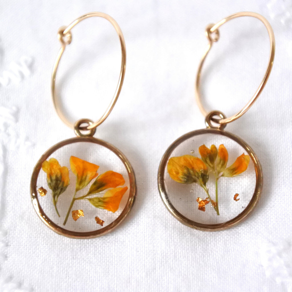 Mini créoles Fleurs de trèfle