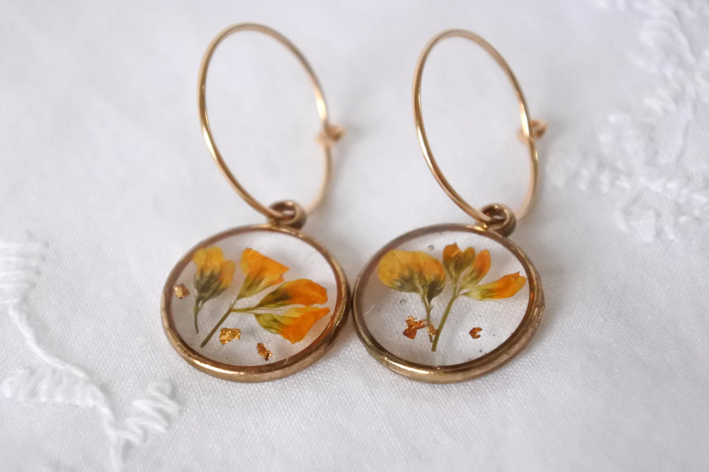 Mini créoles Fleurs de trèfle