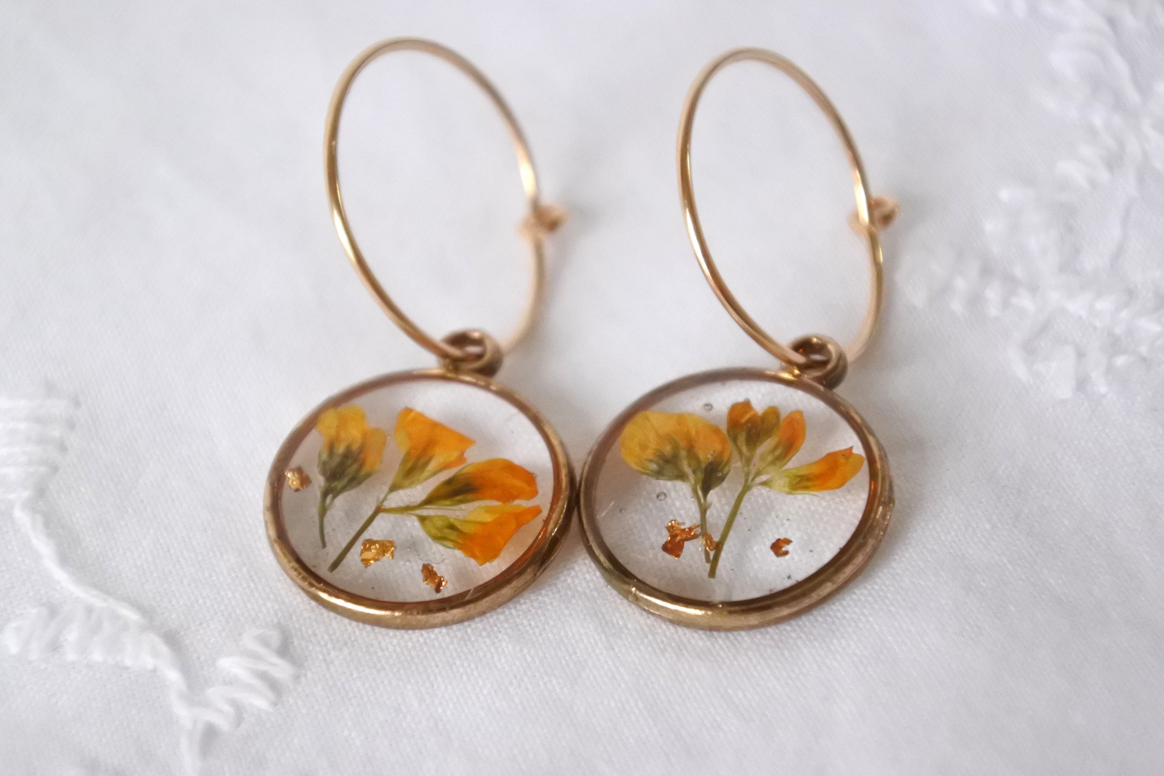 Mini créoles Fleurs de trèfle