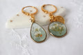 Boucles d'oreilles asymétriques - Alice (Vert transparent)