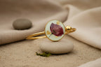 Bracelet jonc - Coquelicot vert d'eau