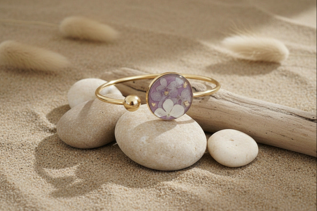 Bracelet jonc - Hortensia