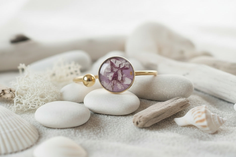 Bracelet jonc - Verveine & Mauve
