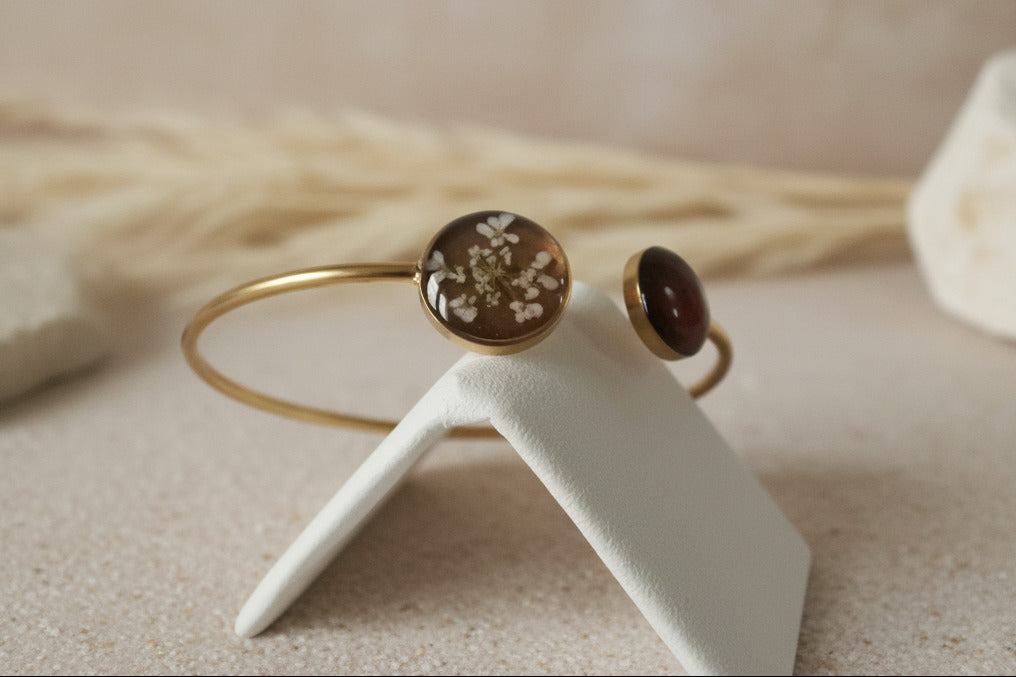 Bracelet jonc - Carotte sauvage & Topaze
