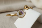 Bracelet jonc - Fleur violette