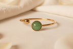 Bracelet jonc - Cabochon résine verte