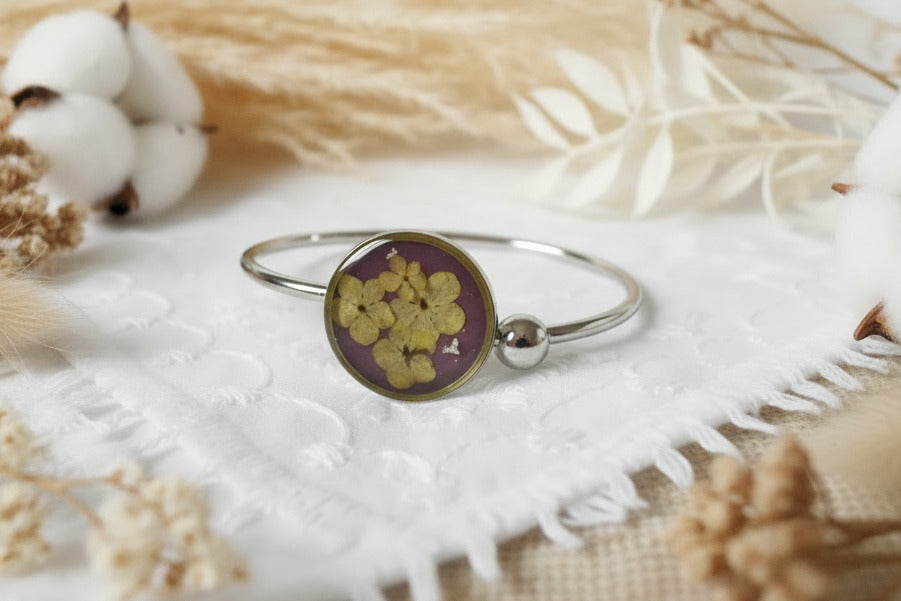 Bracelet jonc - Boule de neige