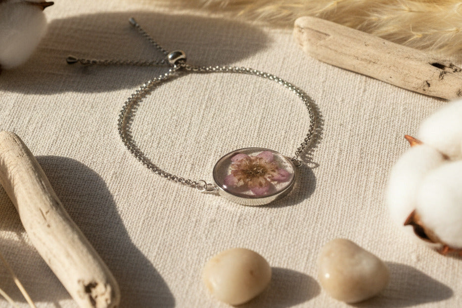 Bracelet réglable - Fleur de mûrier sauvage