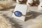 Bracelet réglable semi-rigide saphir - Fleurs de carotte sauvage