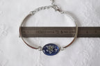 Bracelet réglable semi-rigide saphir - Fleurs de carotte sauvage