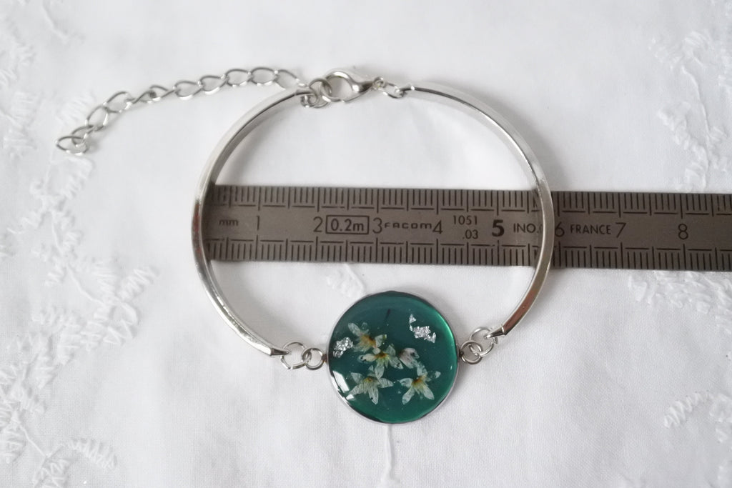 Bracelet réglable semi-rigide - Fleurs d'Euphorbe