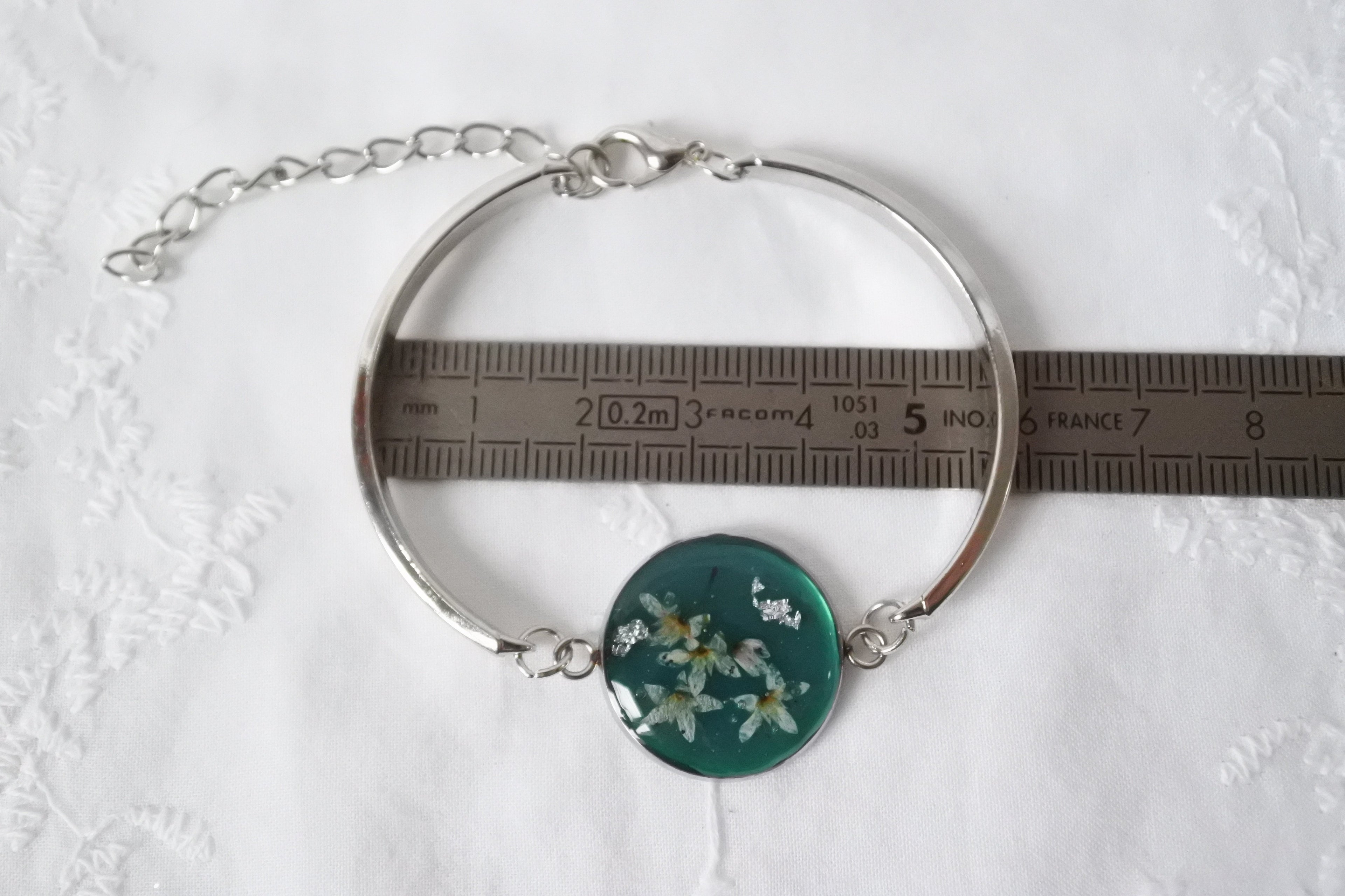 Bracelet réglable semi-rigide - Fleurs d'Euphorbe