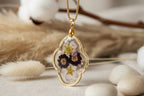 Collier pendentif feuille – Fleurs de primevères