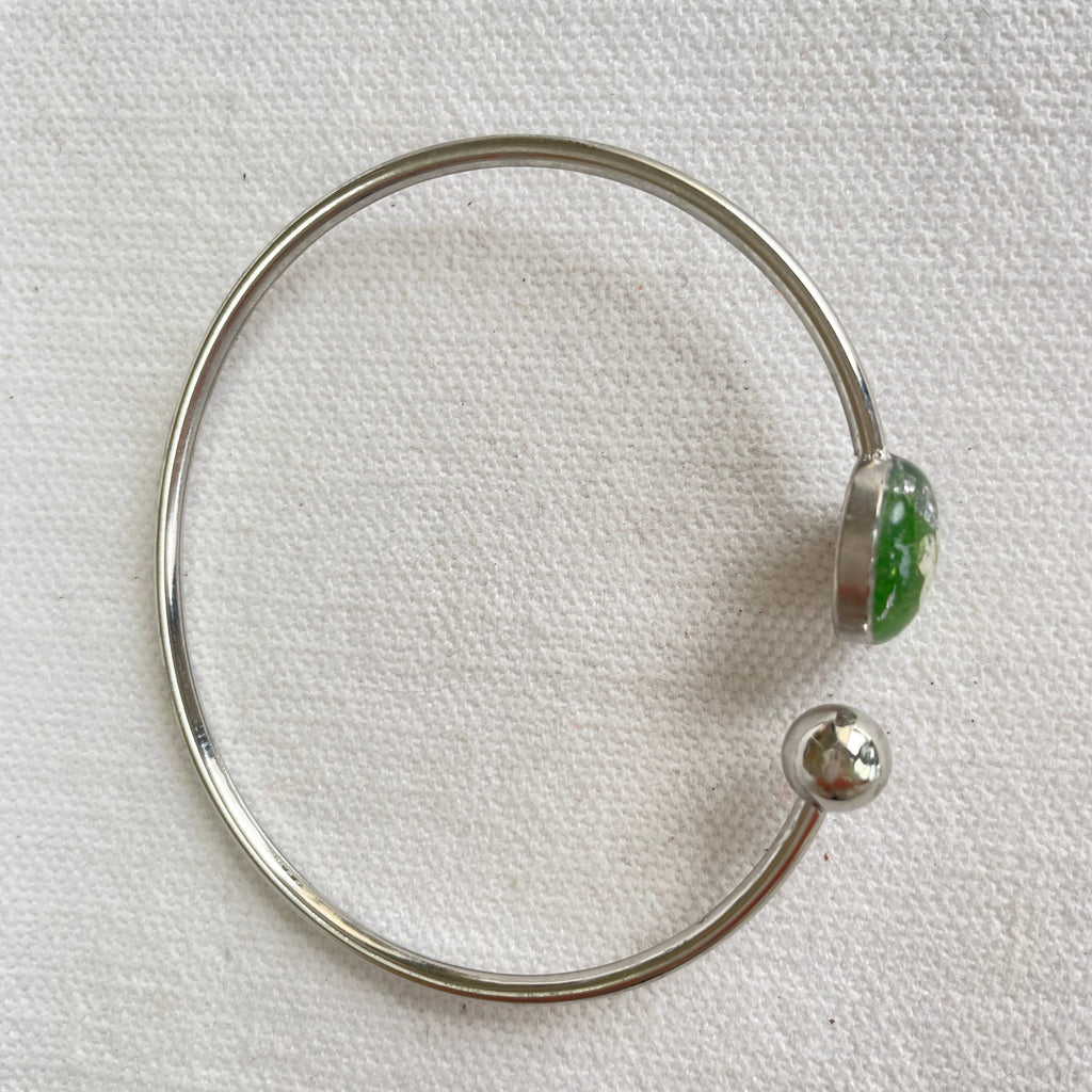 Bracelet jonc ajustable "Alysse Olive" - Collection Chroma
