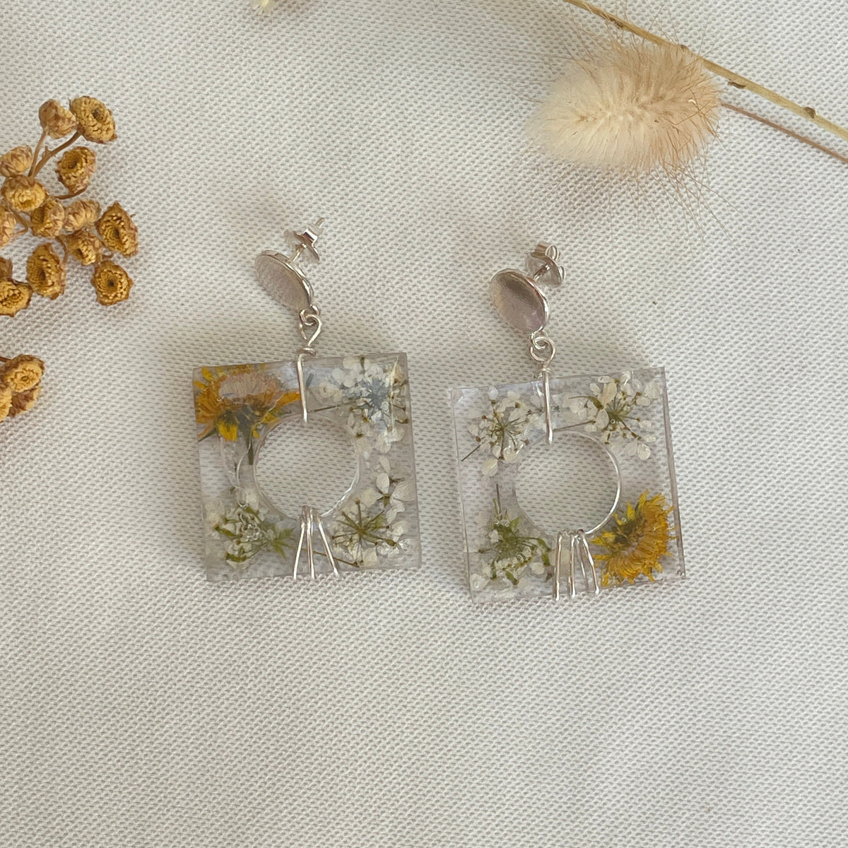 ◐ Boucles d’oreilles Éclipse - Argentées