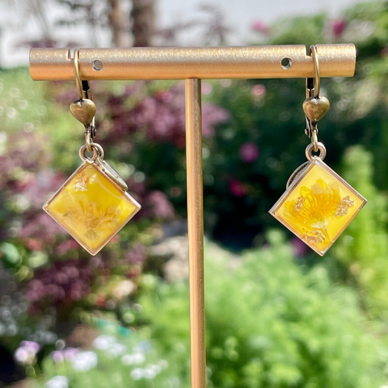 Boucles d'oreilles Eclat Bronze Carré - Collection Chroma