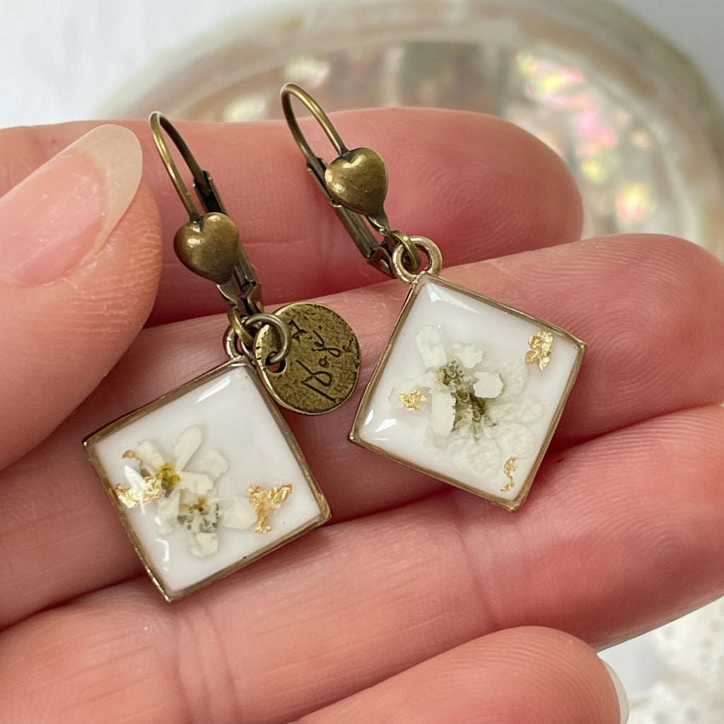 Boucles d'oreilles Eclat Bronze Carré - Collection Chroma