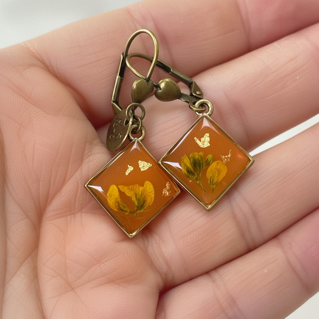 Boucles d'oreilles Eclat Bronze Carré - Collection Chroma