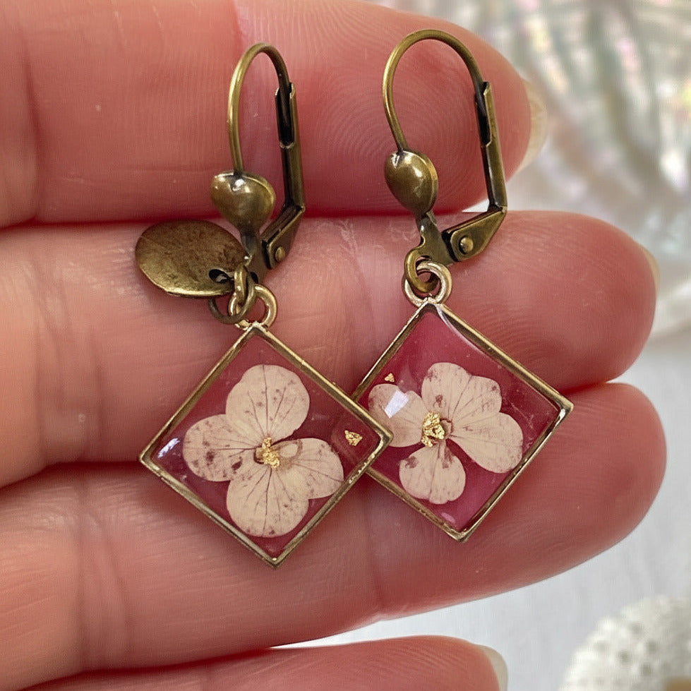 Boucles d'oreilles Eclat Bronze Carré - Collection Chroma