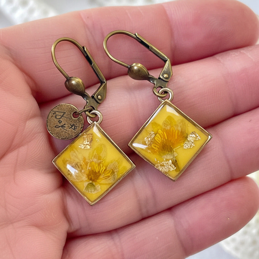 Boucles d'oreilles Eclat Bronze Carré - Collection Chroma