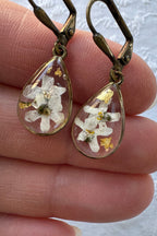 Boucles d'oreilles - Blanche (Myosotis gouttes)