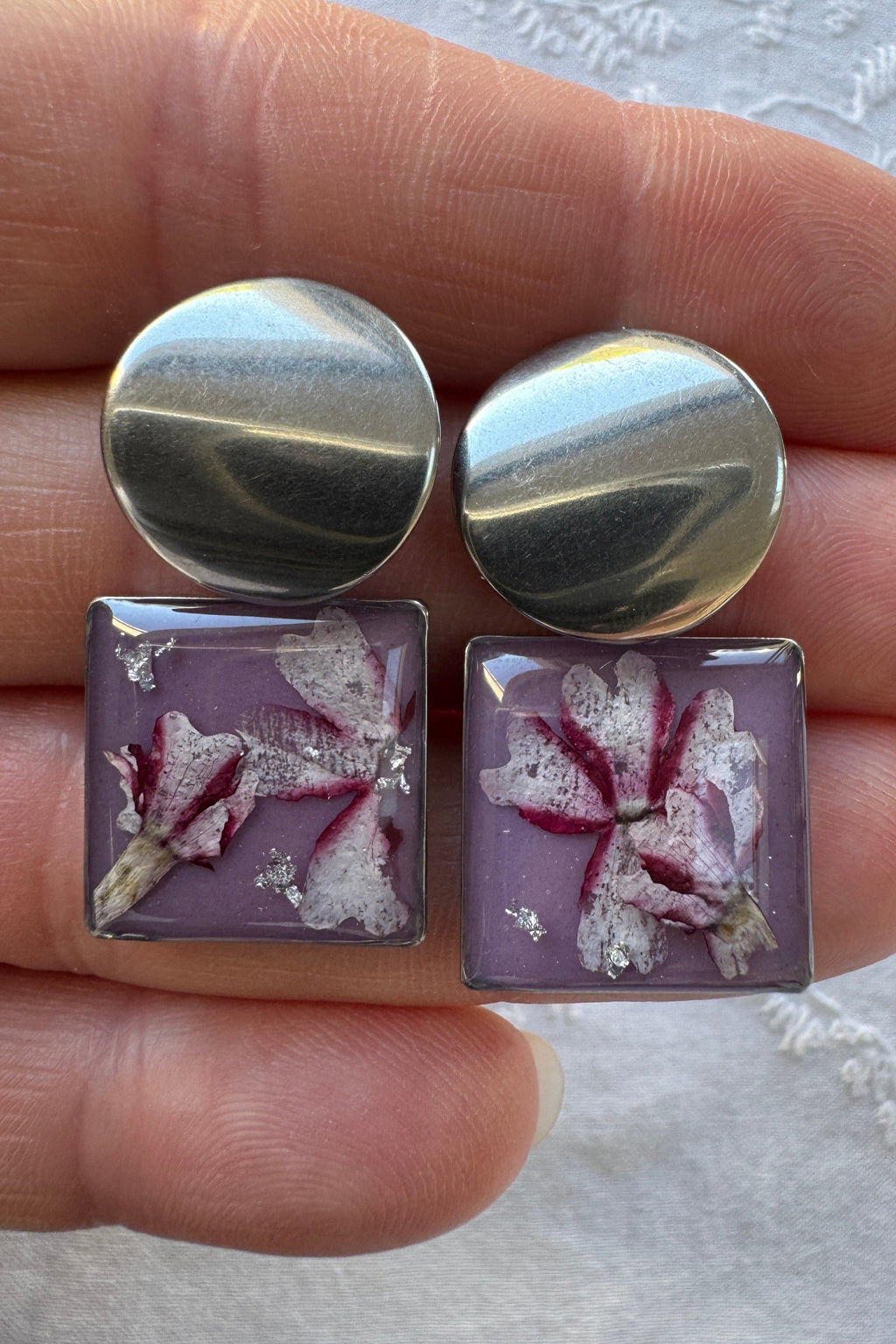Clous carrés Verveine rose