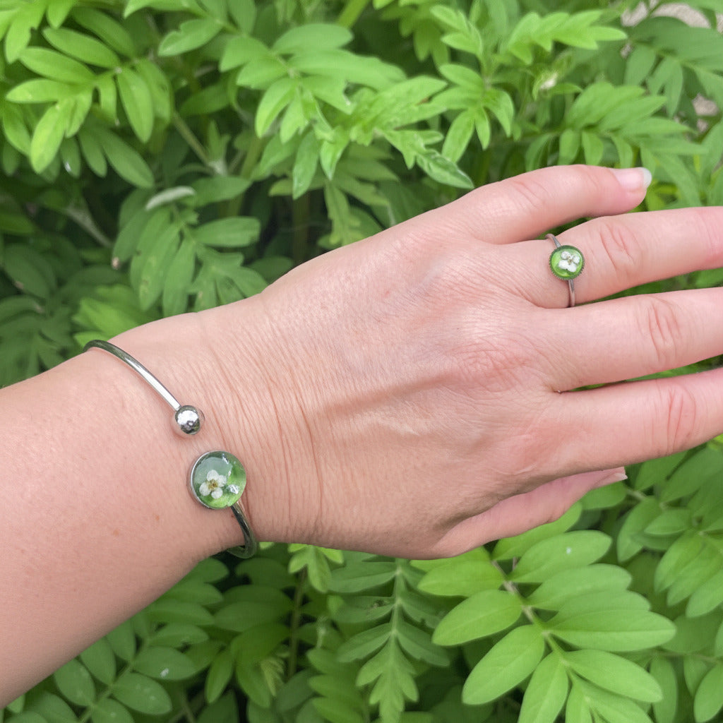 Bracelet jonc ajustable "Alysse Olive" - Collection Chroma