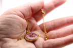Collier pendentif rond – Verveine & Mauve