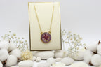 Collier pendentif rond – Verveine & Mauve