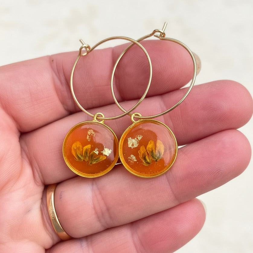 Boucles d'oreilles Halo Doré - Collection Chroma