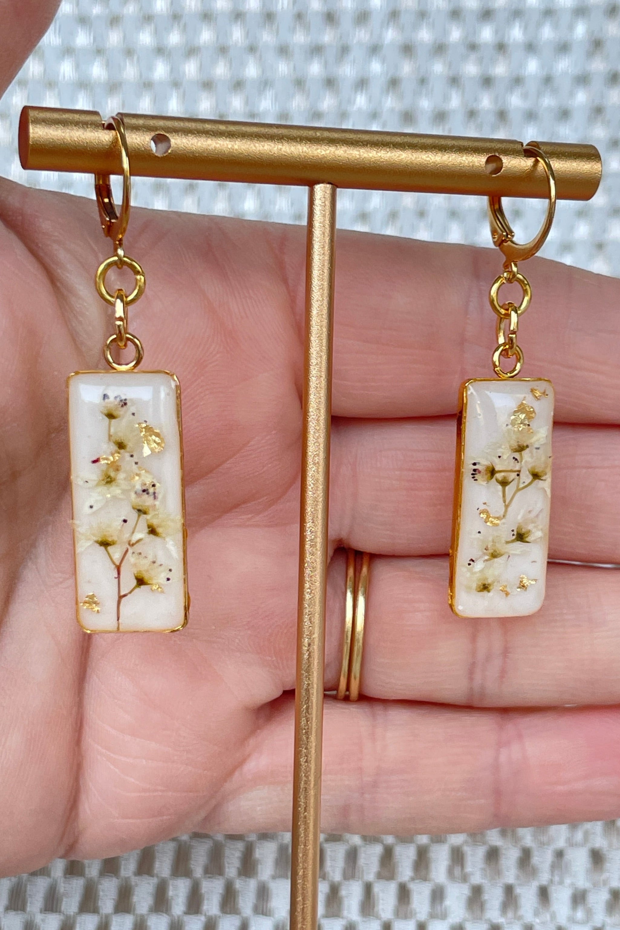 Boucles d'oreilles dorées - Euphorbe